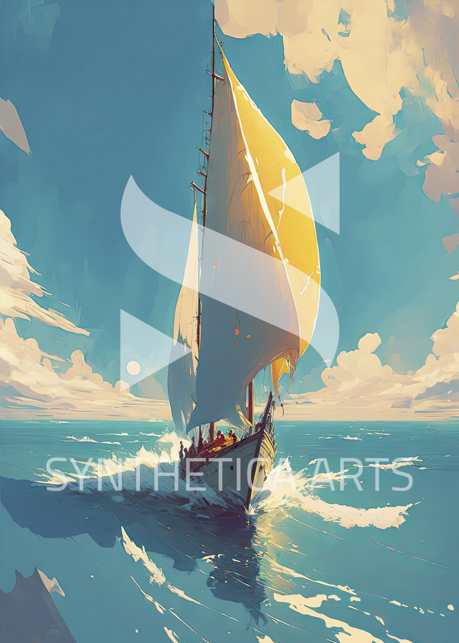 Sails Up digital painting